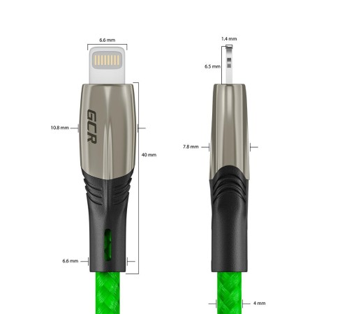 GCR Кабель 1.2m для iPhone, iPad, Air,, MFI series MERCEDES, GREEN NYLON, GCR-52784 GCR Кабель 1.2m для iPhone, iPad, Air,, MFI series MERCEDES, GREEN NYLON, GCR-52784