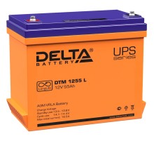 Батарея DELTA серия DTM L, DTM 1255 L, напряжение 12В, емкость 55Ач (разряд 10 часов),  макс. ток разряда (5 сек.) 550А, макс. ток заряда 16.5А, свинцово-кислотная типа AGM, клеммы под болт М6, ДxШxВ 239х132х205мм., вес 16.2кг., срок службы 10-12 лет./ Ba