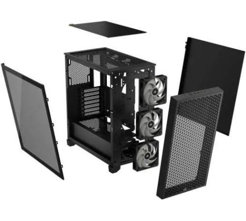 Корпус без блока питания/ Case Corsair 3000D RGB Airflow, Midi-Tower, TG, 3x120mm RGB, 2xUSB-A 3.2, E-ATX, ATX, mATX, mITX Black