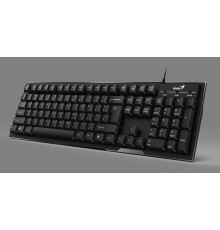 Клавиатура Genius Smart KB-102 Black USB (High Key Design), программируемая мультимедийная с технологией SmartGenius, классическая раскладка, глубокий ход клавиш,  влагоустойчивая, клавиш 105, провод 1.5 м