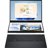 Ноутбук/ ASUS UX8406CA-QL221W Duo Touch 14+14"(1920x1200 + 1920x1200 OLED 16:10)/Touch/Intel Core Ultra 7 255H(2Ghz)/16384Mb/1024PCISSDGb/noDVD/Int:Intel Arc graphics/Cam/BT/WiFi/75WHr/war 1y/1.65kg/Inkwell Gray/Win11Home + 2х14" экрана; маг-алю
