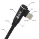 GCR Кабель PREMIUM 0.3m Lightning угловой для PowerBank, MFI, силикон черный, AL case черный, GCR-53916