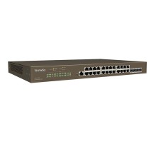 Коммутатор/ Tenda TEG5328F Коммутатор управляемый L2, 28 портов, 24х1 Гбит/с, Base-X SFP 4х1 Гбит/с, установка в стойку