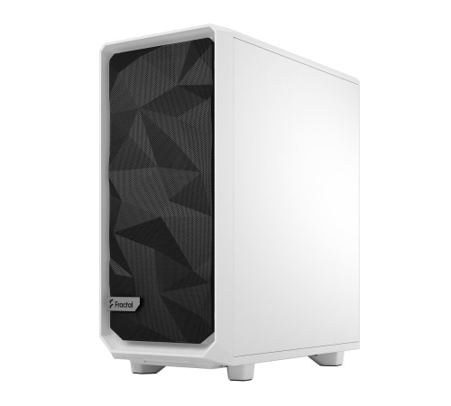 Корпус ПК без блока питания/ Case Fractal Design Meshify 2 Compact TG Clear Tint, Midi-Tower, 2x140mm + 1x120mm, 2xUSB-A 3.2 + 1xUSB 3.2 Type-C ATX, mATX, mITX White