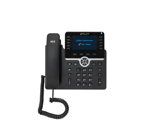 IP-телефон Flat-Phone B10: 20 SIP-аккаунтов, 2 порта 10/100/1000BASE-T (RJ-45), ЖК-дисплей, PoE IP-телефон Flat-Phone B10: 20 SIP-аккаунтов, 2 порта 10/100/1000BASE-T (RJ-45), ЖК-дисплей, PoE
