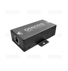 Удлинитель Ethernet+PoE OSNOVO E-PoE/1G PoE удлинитель 10/100/1000M Gigabit Ethernet до 500м. Увеличение расстояния передачи данных + питание на 100м. При каскадном подключении - 2 x E-Poe/1G: до 300м (до 12W), 3 x E-Poe/1G: