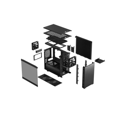 Корпус ПК без блока питания/ Case Fractal Design Define 7 Nano TG Light Tint, Mini-Tower, 1x120mm + 1x140mm, 2xUSB-A 2.0 + 2xUSB-A 3.2 + 1xUSB 3.2 Type-C mITX, mDTX Black