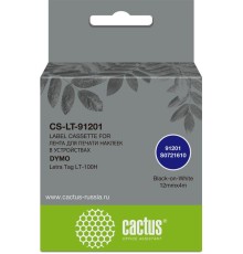 -/ Картридж ленточный Cactus CS-LT-91201 91201 черный/белый для Dymo Letra Tag LT-100H