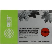 -/ Картридж струйный Cactus CS-PFI120MBK черный матовый (130мл) для Canon imagePROGRAF TM-200/TM-205/TM