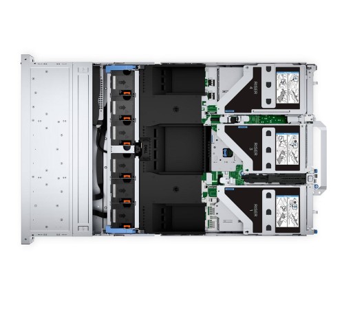 Серверное шасси Dell PowerEdge R760/ PowerEdge R760 chassis  (12x3.5"SAS/SATA, 4x2.5"Rear SAS/SATA,RC #6, 2xFH , 2xLP) no(CPU,Mem,HDD,OCP,BOSS, PSU), 2*HP HSK, 6*VHP Fans,PERC H755 LP, MB supports ONLY CPUs <250W, Onboard Broadcom 5720 DP 1Gb LO