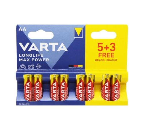 Батарейка AA/ Батарейка Varta LONGLIFE MAX POWER (MAX TECH) LR6 AA BL8 Alkaline 1.5V (4706) (8/160) (8 шт.) Батарейка AA/ Батарейка Varta LONGLIFE MAX POWER (MAX TECH) LR6 AA BL8 Alkaline 1.5V (4706) (8/160) (8 шт.)