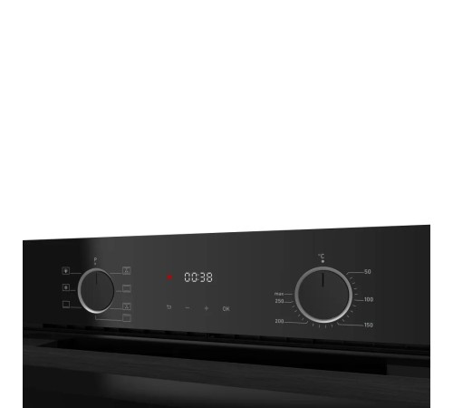 Встраиваемый духовой шкаф/ 60 см, 80 л, High-Tech, 6 режимов, паровая очистка, черный