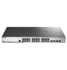 коммутатор D-Link PROJ Управляемый L2 PoE-коммутатор, 24x1000Base-T PoE, 4x1000Base-X SFP, PoE-бюджет 370 Вт, защита от статического электричества до 6 кВ, CLI, консольный порт RJ-45, поддержка Dying Gasp
