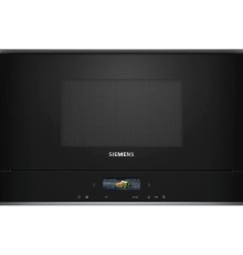 Встраиваемые микроволновые печи SIEMENS/ Встраиваемая СВЧ  с грилем, объем 21 л, выходная мощность микроволн 900 Вт, управление сенсорное, автоприготовление, авторазмораживание, цвет черный,петли слева,