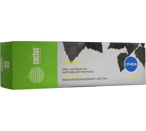 -/ Картридж лазерный Cactus CS-CF402A CF402A желтый (1400стр.) для HP CLJ M252/252N/252DN/252DW/M277n/M