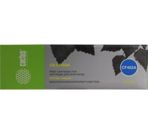 -/ Картридж лазерный Cactus CS-CF402A CF402A желтый (1400стр.) для HP CLJ M252/252N/252DN/252DW/M277n/M