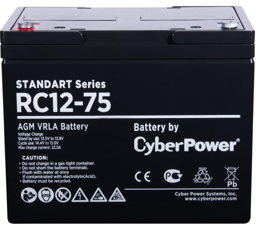 Аккумуляторная батарея SS CyberPower RC 12-75 / 12 В 75 Ач Аккумуляторная батарея SS CyberPower RC 12-75 / 12 В 75 Ач