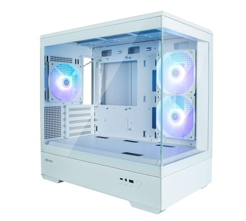 корпус ZALMAN P30 White, MATX, WHITE, WINDOW, 2x3.5", 3x2.5", 1xUSB TYPE-C, 1xUSB3.0, SIDE 2x120mm ARGB, REAR 1x120mm ARGB (после тестирования)
