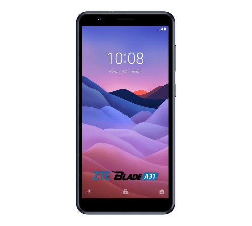 ZTE Blade A31 Blue, 5.45'' 720x1440, 4x1,6 ГГц+4x1,2 ГГц, 8 Core, 2GB RAM, 32GB, up to 128GB flash, 8Mpix/2Mpix, 2 Sim, 2G, 3G, LTE, BT v4.2, Wi-Fi, NFC, GPS, Micro-USB, 3000mAh, Android 11, 166g, 146 ммx71 ммx8,9 мм ZTE Blade A31 Blue, 5.45'' 720x1440, 4x1,6 ГГц+4x1,2 ГГц, 8 Core, 2GB RAM, 32GB, up to 128GB flash, 8Mpix/2Mpix, 2 Sim, 2G, 3G, LTE, BT v4.2, Wi-Fi, NFC, GPS, Micro-USB, 3000mAh, Android 11, 166g, 146 ммx71 ммx8,9 мм
