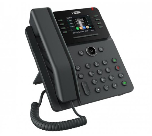 SIP-Телефон Fanvil V62G, 12 SIP-акк., 2,8", 320x240 Цвет. экран, POE, БП в комп., 2x1 Gbps, Чёрный