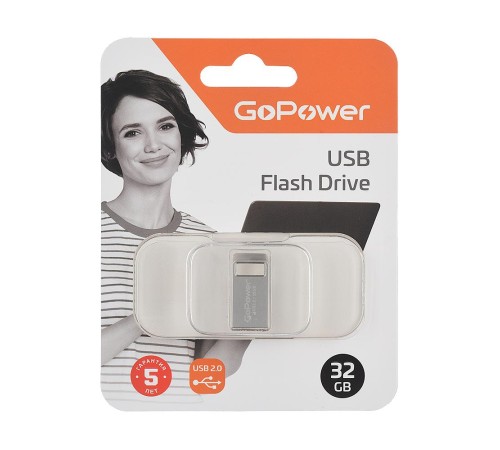 Флеш-накопитель/ Флеш-накопитель GoPower MINI 32GB USB2.0 металл серебряный (1/50/1000) Флеш-накопитель/ Флеш-накопитель GoPower MINI 32GB USB2.0 металл серебряный (1/50/1000)