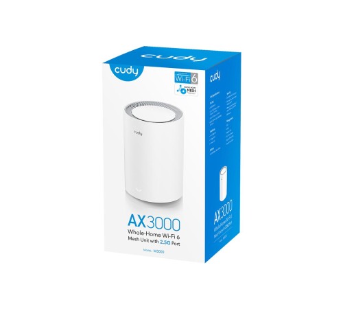 Wi-Fi Mesh-система/ AX1800 Wi-Fi 6 Mesh Solution 1-Pack, Chipset MediaTek, Dual-Band, 802.11ax/ac/a/b/g/n, 1201Mbps at 5GHz + 574Mbps at 2.4GHz, 2 Gigabit Ethernet Ports, 4 internal antennas, MU-MIMO, DDNS, Zerotier/Wireguard/OpenVPN/IPSec/L2TP/PPTP VPN Wi-Fi Mesh-система/ AX1800 Wi-Fi 6 Mesh Solution 1-Pack, Chipset MediaTek, Dual-Band, 802.11ax/ac/a/b/g/n, 1201Mbps at 5GHz + 574Mbps at 2.4GHz, 2 Gigabit Ethernet Ports, 4 internal antennas, MU-MIMO, DDNS, Zerotier/Wireguard/OpenVPN/IPSec/L2TP/PPTP VPN