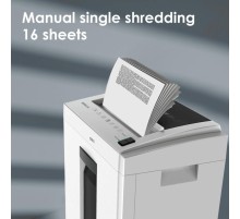 Уничтожитель бумаг (шредер), 16 лист. одновр., 4x30mm, уничтожение кредитных карт, непрерыв. вр.работы 10 мин., P4, объем корзины 23 Л., белый