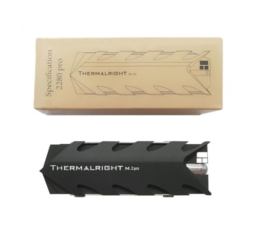 Радиатор к SSD/ SSD Cooler Thermalright M.2 2280 PRO SSD (Radiator, Al, M.2 2280, Heat pipes:1x8mm, 75x22.7x11.7mm, Silver/Gray)