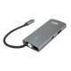 Док-станция/ Docking station HIPER USB-C HUB 6in1 (1*USB-C 100W PD, 1*HDMI 4K@60Hz, 2*USB-A 3.0 (5Gbps data), 1*USB-C 3.0 (5Gbps data), 1*RJ45 Gb)