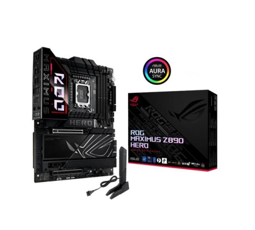 Материнская плата ASUS ROG MAXIMUS Z890 HERO, LGA1851, Z890, 4*DDR5, 4*SATA, 6*M.2, 8*USB 3.2, Type-C, 2*PCIx16, 1*PCIx1,  2*Thunderbolt™ 4, HDM, ATX; 90MB1ID0-M0EAY0