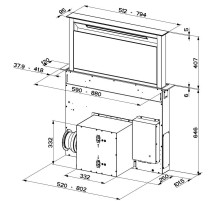 Встраиваемая в столешницу вытяжка Faber/ BETTER,  Встраиваемые в столешницу FABULA PLUS EVO+BK A60