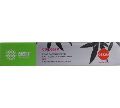 -/ Картридж лазерный Cactus 46508734 CS-O332M 46508734 пурпурный (3000стр.) для Oki C332/MC363