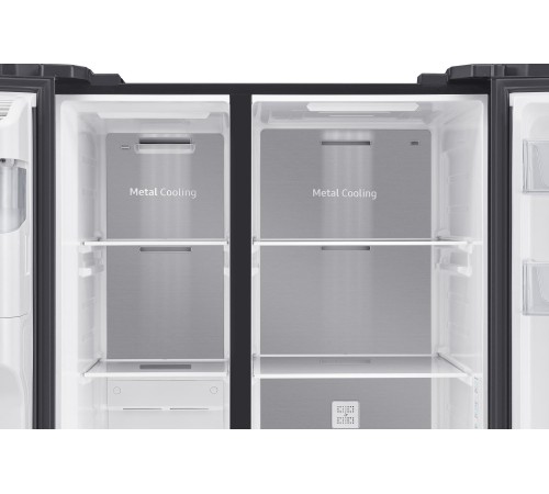 Холодильник Samsung/ 178x91.2.x71.6, 660/240 л, Диспенсер льда и воды, Metal Cooling, No Frost, side by side, матовый черный Холодильник Samsung/ 178x91.2.x71.6, 660/240 л, Диспенсер льда и воды, Metal Cooling, No Frost, side by side, матовый черный