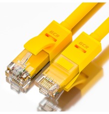 GCR Патч-корд прямой 0.7m UTP кат.5e, желтый, позолоченные контакты, 24 AWG, литой, GCR-LNC02-0.7m, ethernet high speed 1 Гбит/с, RJ45, T568B