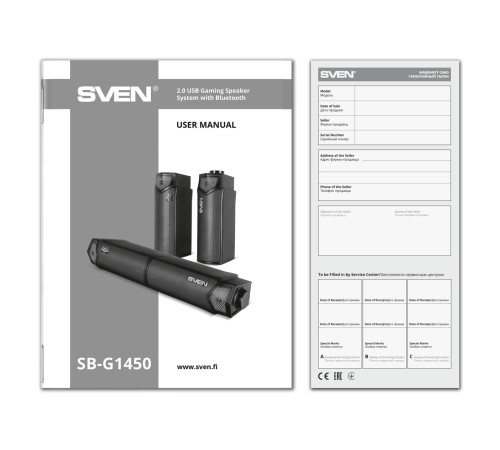 Саундбар мини SVEN SB-G1450, черный (10 Вт, питание USB, Bluetooth, подсветка)