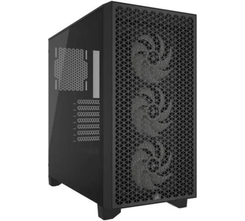 Корпус без блока питания/ Case Corsair 3000D RGB Airflow, Midi-Tower, TG, 3x120mm RGB, 2xUSB-A 3.2, E-ATX, ATX, mATX, mITX Black