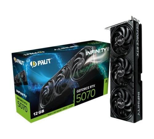 Видеокарта PALIT NE75070019K9-GB2050S RTX5070 INFINITY 3 12GB GDDR7 192bit 3-DP HDMI Видеокарта PALIT NE75070019K9-GB2050S RTX5070 INFINITY 3 12GB GDDR7 192bit 3-DP HDMI
