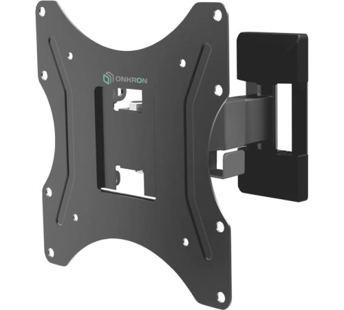 Кронштейн ONKRON/ 17-43" макс. 200*200, 1 колено, наклон -2º+12º, поворот 80º макс от стены 35-205мм, черный
