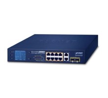 коммутатор/ PLANET 8-Port 10/100TX 802.3at PoE + 2-Port Gigabit TP/SFP combo Desktop Switch with LCD PoE Monitor(120W)