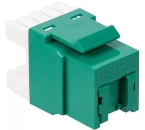 Модуль Keystone, RJ45, кат.5E, UTP, 180 градусов, со встроенной шторкой, зеленый Модуль Keystone, RJ45, кат.5E, UTP, 180 градусов, со встроенной шторкой, зеленый