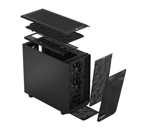 Корпус ПК без блока питания/ Case Fractal Design Meshify 2 Solid, Midi-Tower, 3x140mm, 2xUSB-A 3.2 + 1xUSB 3.2 Type-C E-ATX, ATX, mATX, mITX, Black
