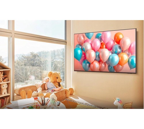 Телевизор ЖК 55'' Samsung/ 55", QLED, Ultra HD, Tizen Smart TV, HDR10+, Wi-Fi, Voice, DVB-T2/C/S2, Bluetooth, CI+(1.4), 20W, OTS Lite, 3HDMI, 2USB, Titan Gray 2025