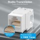 Модуль Vention Keystone Jack Cat.6 неэкранированный 180 градусов Белый