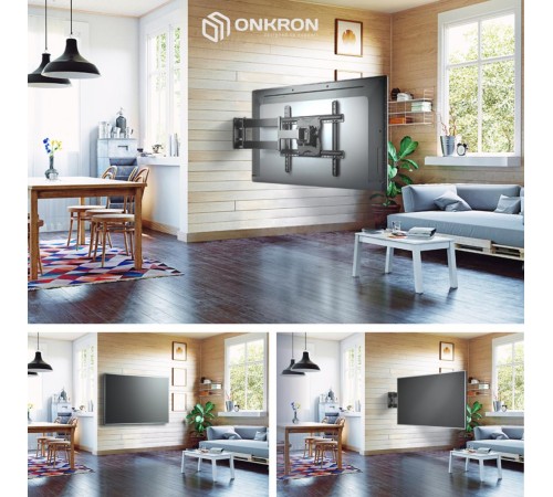 Кронштейн ONKRON/ 40-75" макс 400*600 наклон -5°/+15° поворот ±180° Макс нагрузка 68,2кг, от стены 110-711мм Кронштейн ONKRON/ 40-75" макс 400*600 наклон -5°/+15° поворот ±180° Макс нагрузка 68,2кг, от стены 110-711мм
