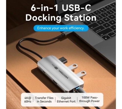 Мультифункциональный хаб Vention USB Type C 6 в 1 Мультифункциональный хаб Vention USB Type C 6 в 1