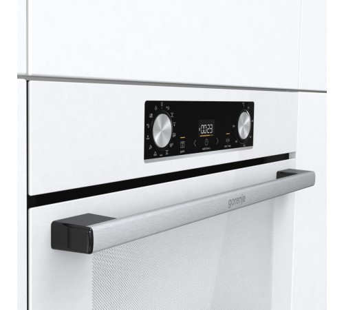 Встраиваемые электрические духовки 60 см GORENJE/ BOS6737E06WG, Духовой шкаф, Полезный объем: 77 л, Сенсорный программатор IconLED, Плавное открывание и закрывание дверцы, Решетка, Частично выдвижные телескопические направляющие на 1-м уровне, Дверца Comp