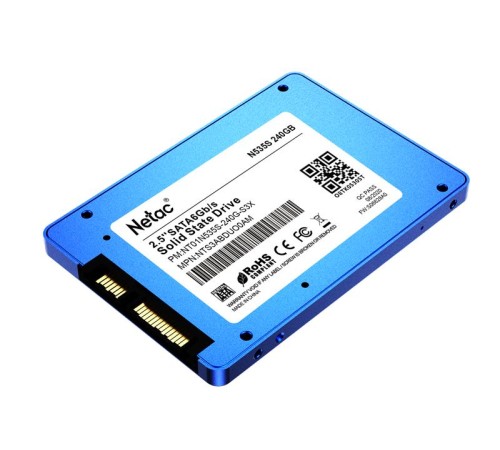 SSD накопитель Netac SSD N535S 240GB 2.5 SATAIII 3D NAND, 7mm, R/W up to 540/490MB/s, TBW 140TB, 5y wty SSD накопитель Netac SSD N535S 240GB 2.5 SATAIII 3D NAND, 7mm, R/W up to 540/490MB/s, TBW 140TB, 5y wty