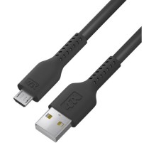 Кабель 0.5m MicroUSB, черный, черный ПВХ