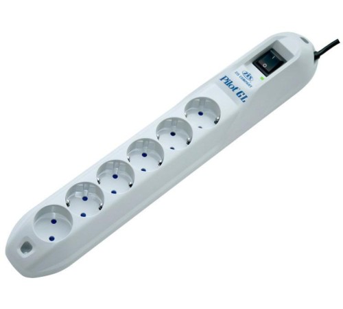 Сетевой фильтр Pilot GL 6 розеток (5 евро + 1 без заземления) 10 м/ Surge protector Pilot GL 6 outlets (5 euro + 1 without ground) 10A / 2.2kVt, 10m Сетевой фильтр Pilot GL 6 розеток (5 евро + 1 без заземления) 10 м/ Surge protector Pilot GL 6 outlets (5 euro + 1 without ground) 10A / 2.2kVt, 10m