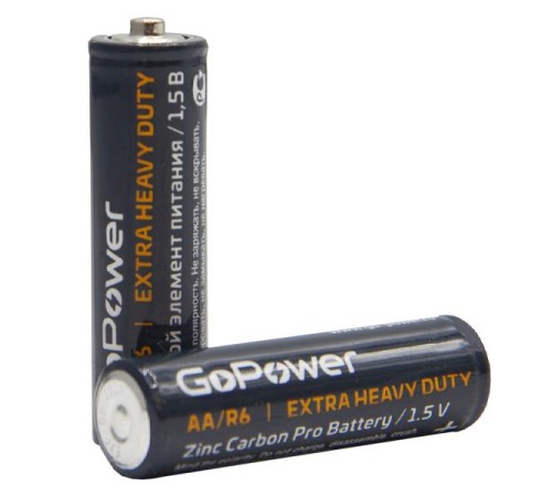 Батарейка AA/ Батарейка GoPower R6 AA Shrink 4 Heavy Duty 1.5V (4/60/1200) (60 шт.)